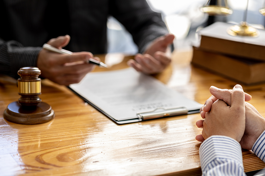 estate planning lawyer discussing with client 